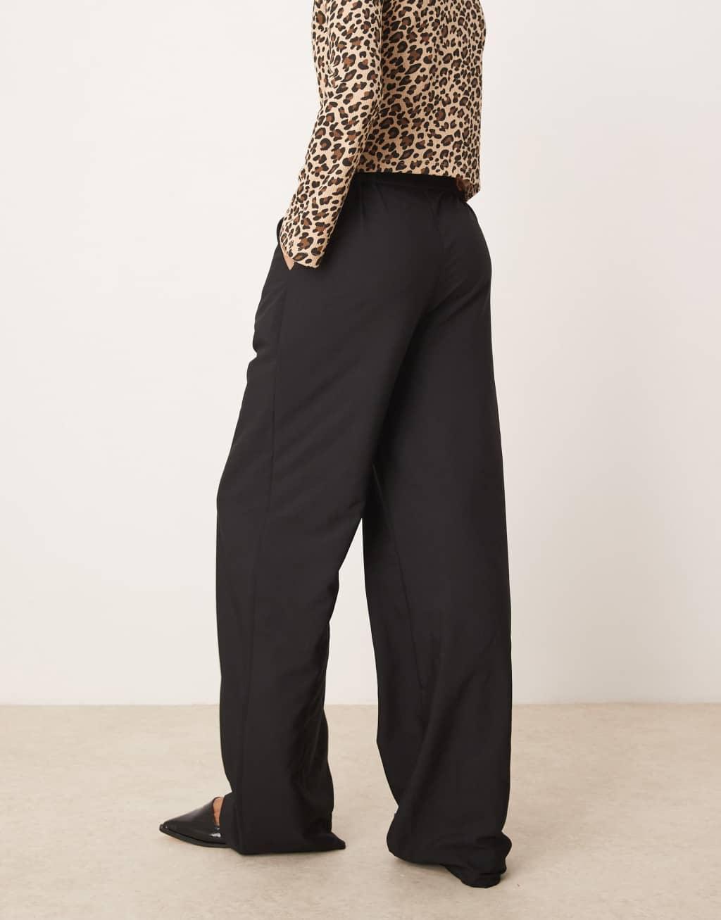 ASOS DESIGN Tall tailored relaxed straight leg pants in black Product Image