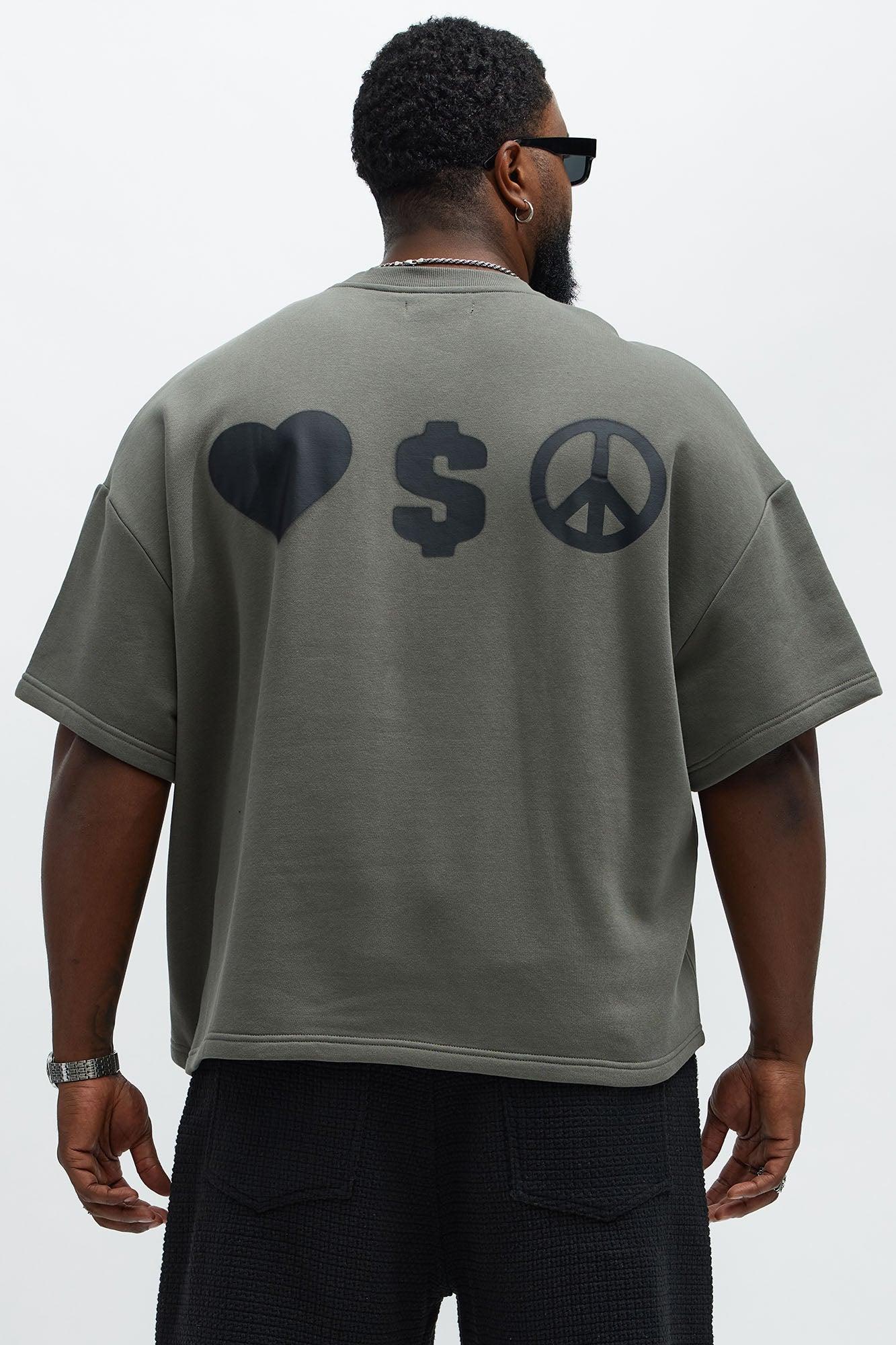 Tyson Oversized Spray Paint Short Sleeve Tee - Dark Grey Product Image