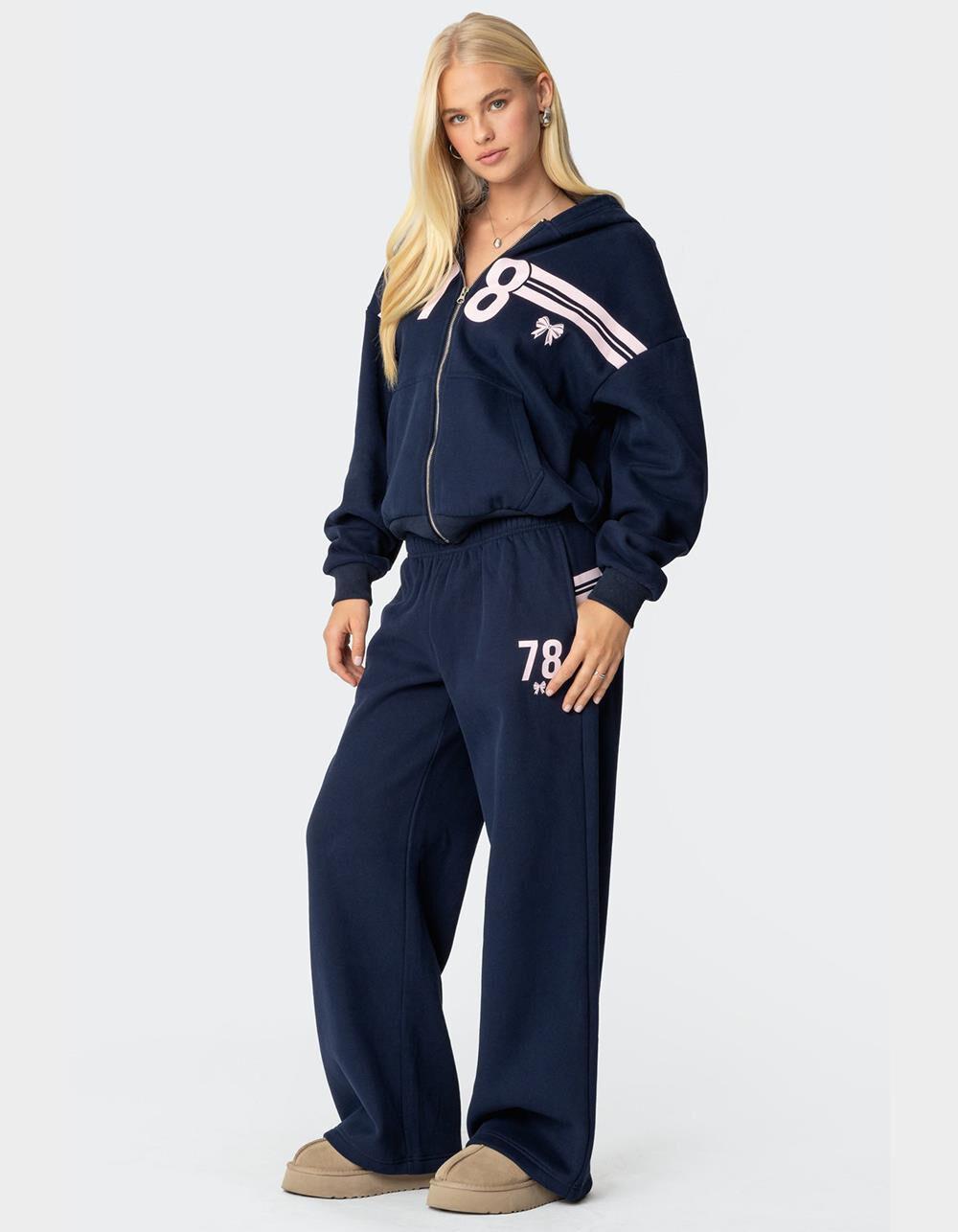 EDIKTED 78 Bow Zip Up Hoodie Product Image