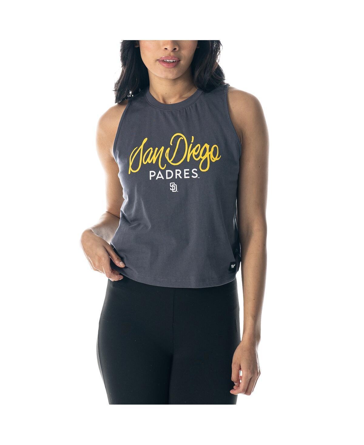Women's The Wild Collective Charcoal San Diego Padres Side Knot Tank Top, Size: 2XL Product Image