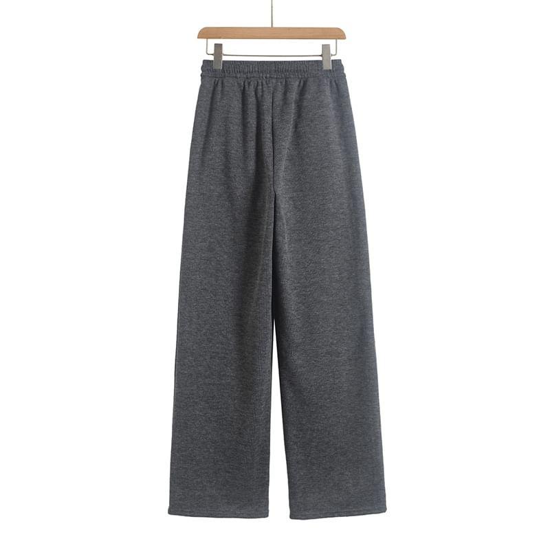 High Rise Plain Wide Leg Pants Product Image