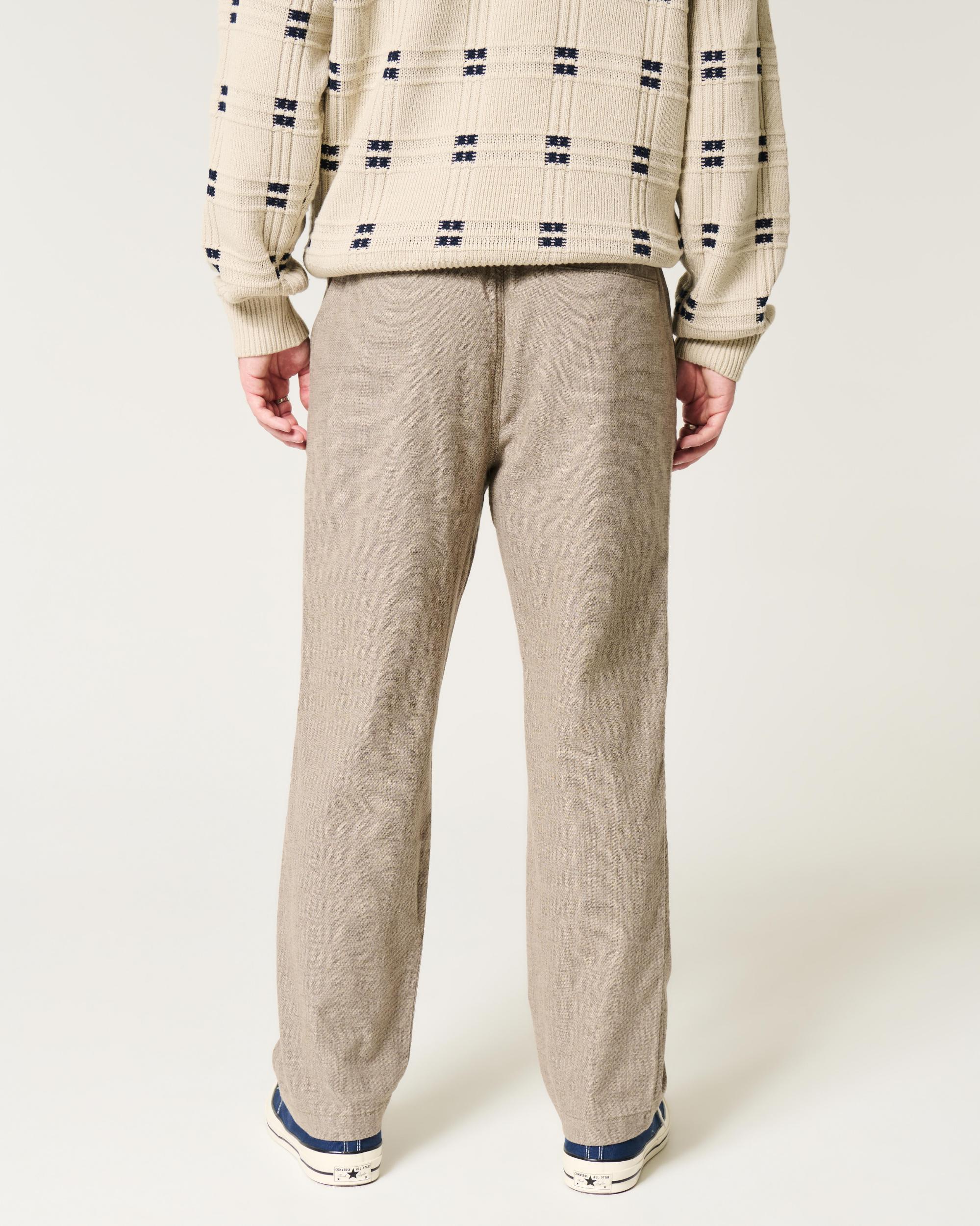 Linen-Blend Loose Pull-On Pants Product Image