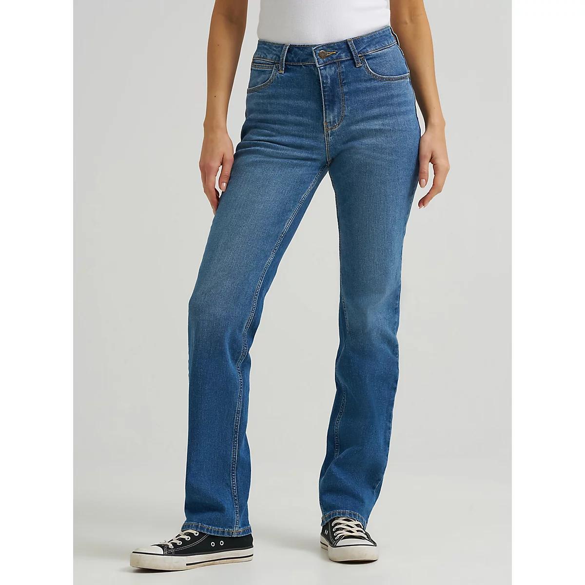 Women's Wrangler® High Rise True Straight Leg Jean in Ocean Medium Product Image