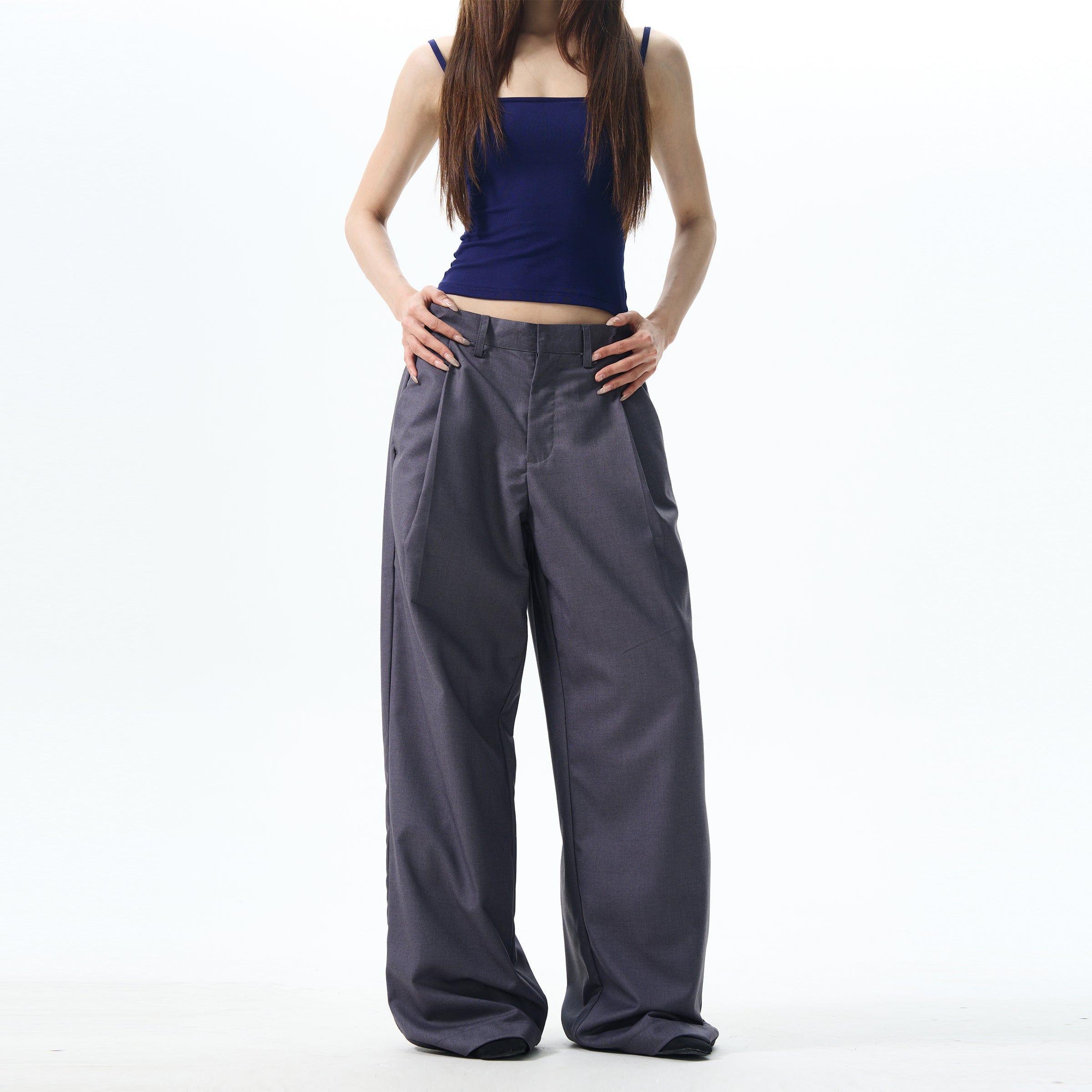 RT No. 12625 PLEATED WIDE STRAIGHT PANTS Product Image
