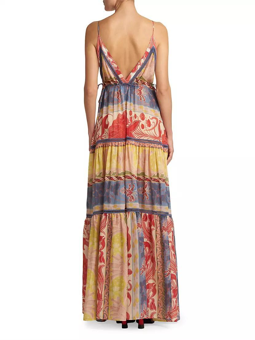 Patchwork Tiered Long Dress Product Image