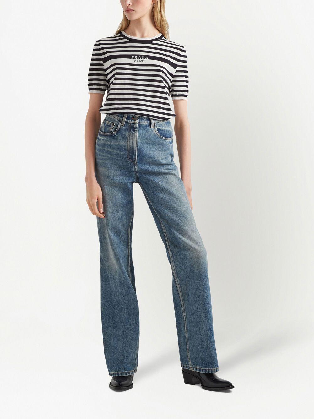 bleached-effect straight-leg jeans Product Image
