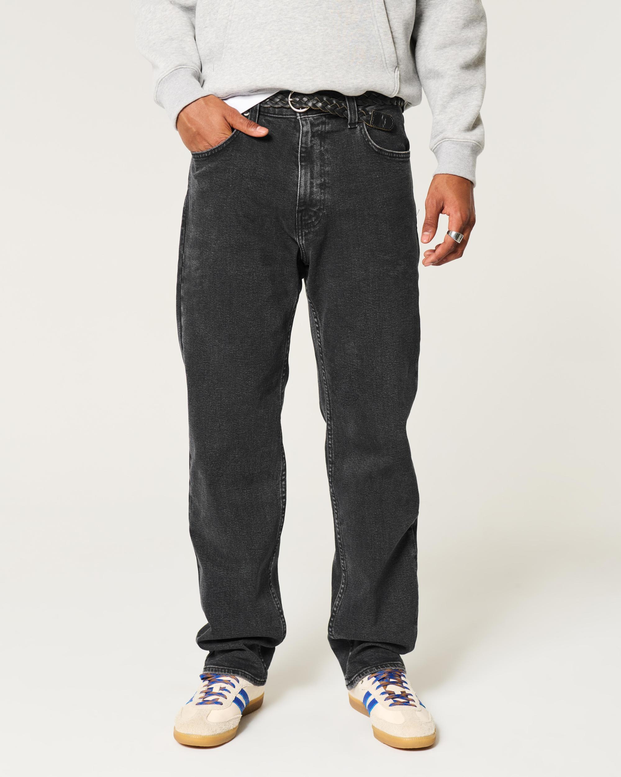 Washed Black Loose Jeans Product Image