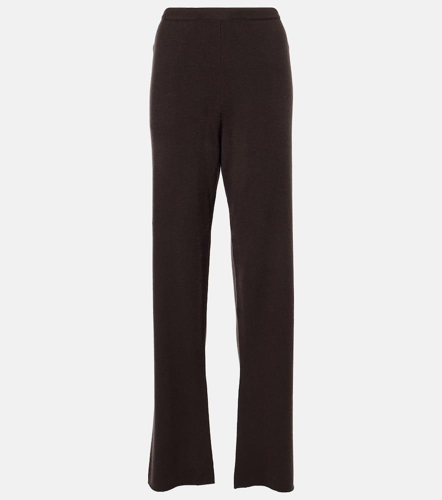 EXTREME CASHMERE N°320 Rush Cashmere-blend Straight Pants In Brown Product Image