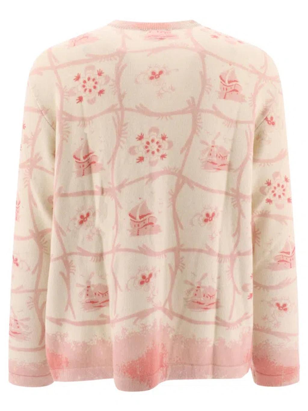 BODE Printed Mill Cashmere Cardigan In Neutrals Product Image