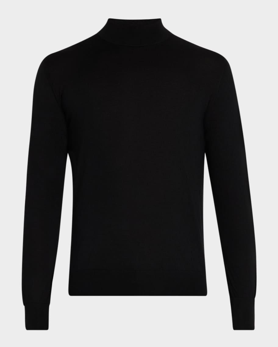 Mens Cashmere and Silk Mock Neck Sweater Product Image