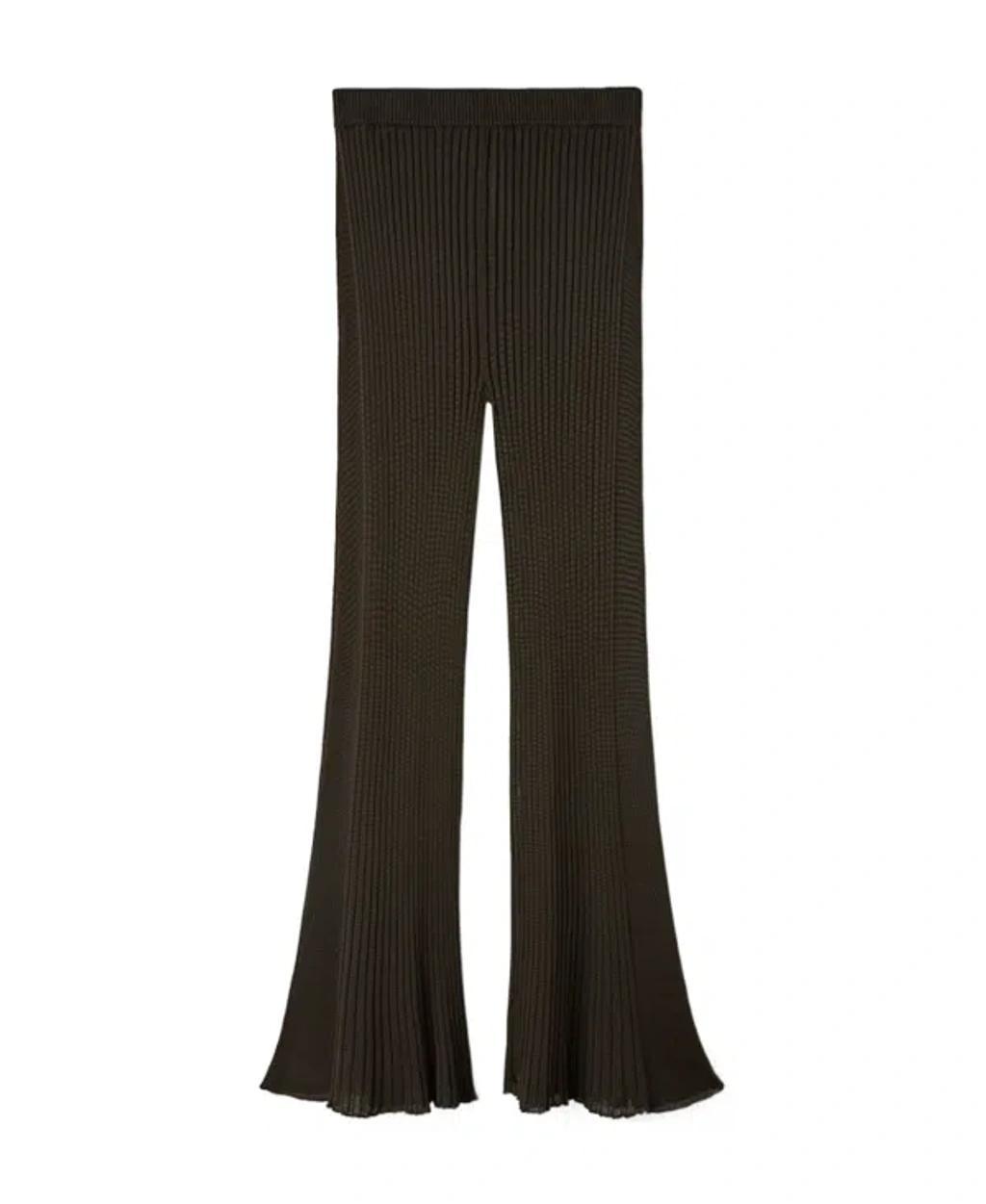 JIL SANDER Chunky Ribbed Flared-hem Trousers In Black Product Image