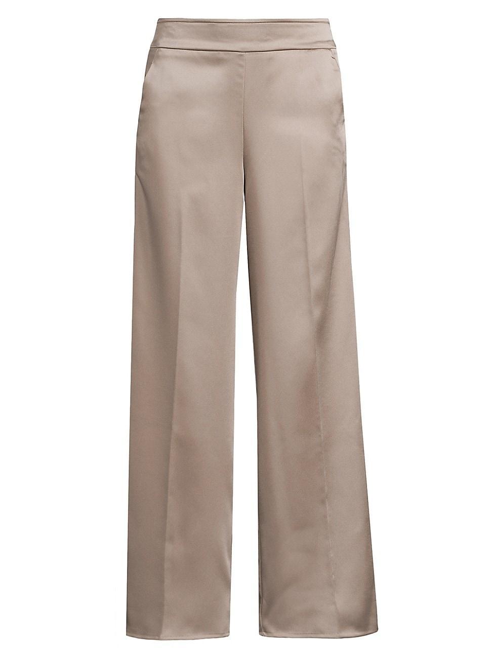 Womens Satin Wide-Leg Pants Product Image
