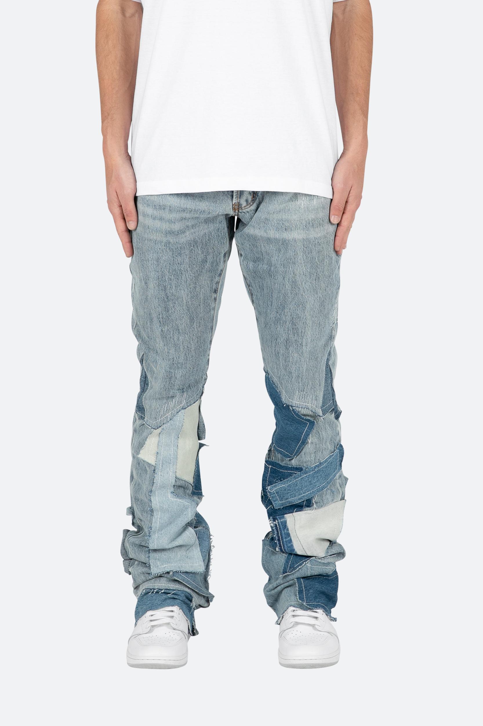 B424 Patch Flare Denim - Blue Product Image