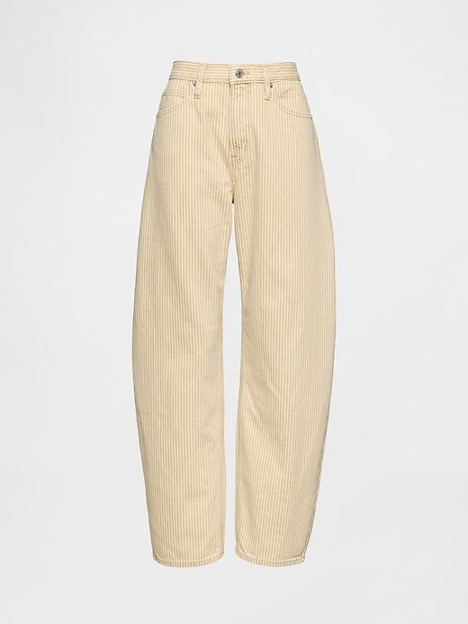 High Rise Cuffed Barrel Jeans Product Image