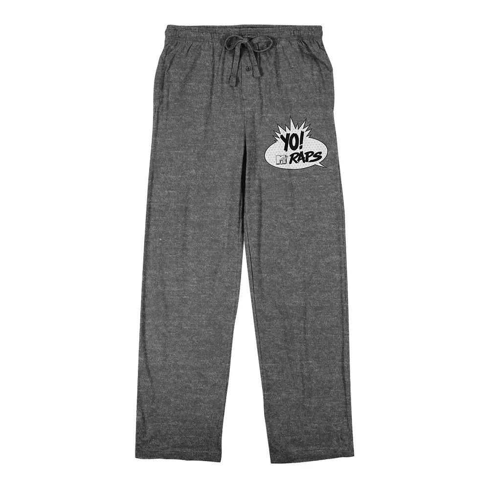 Men's Yo! MTV Raps Logo Sleep Pants, Size: XL, Gray Product Image