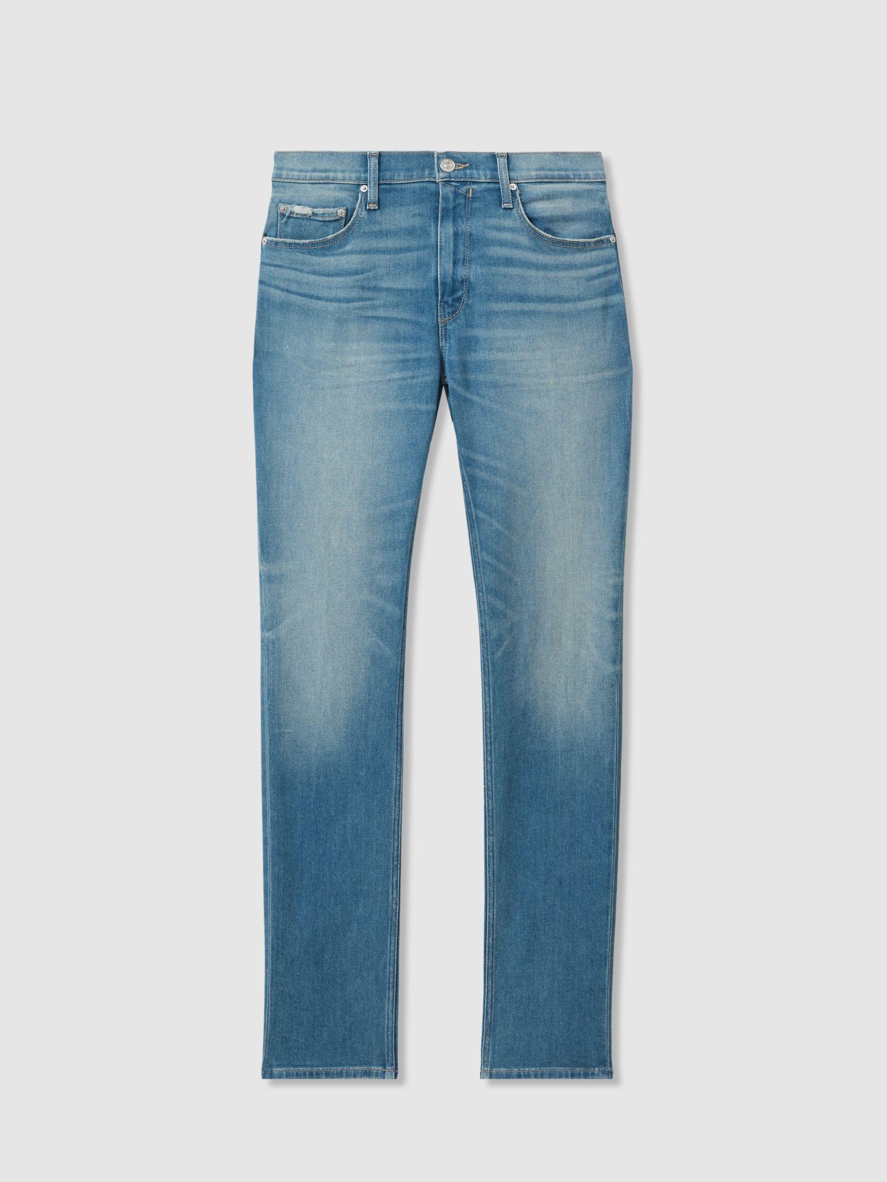 Paige Slim Fit Stretch Jeans in Kaufman Blue Product Image