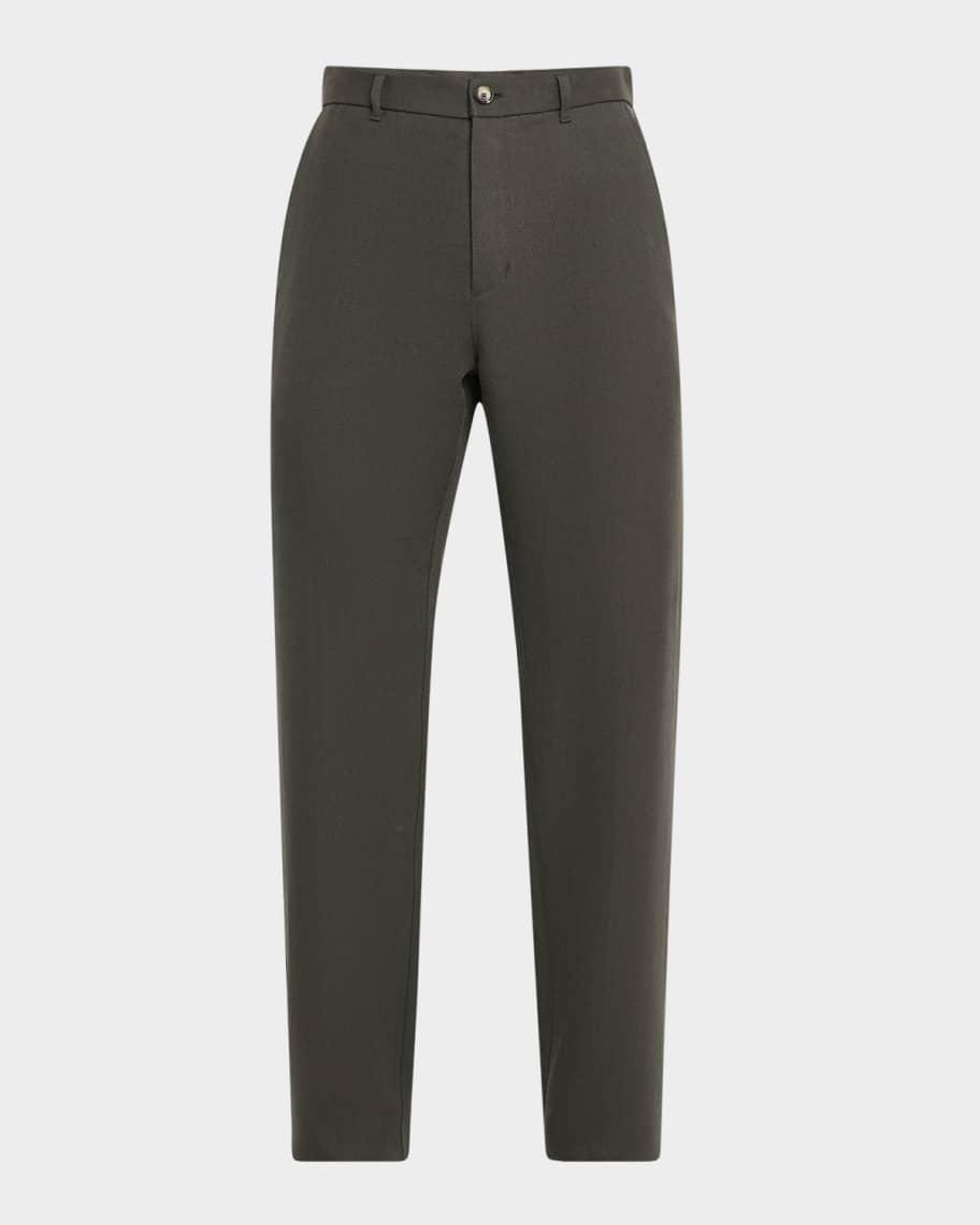Men's Harper Linen Flower Flat-Front Trousers Product Image