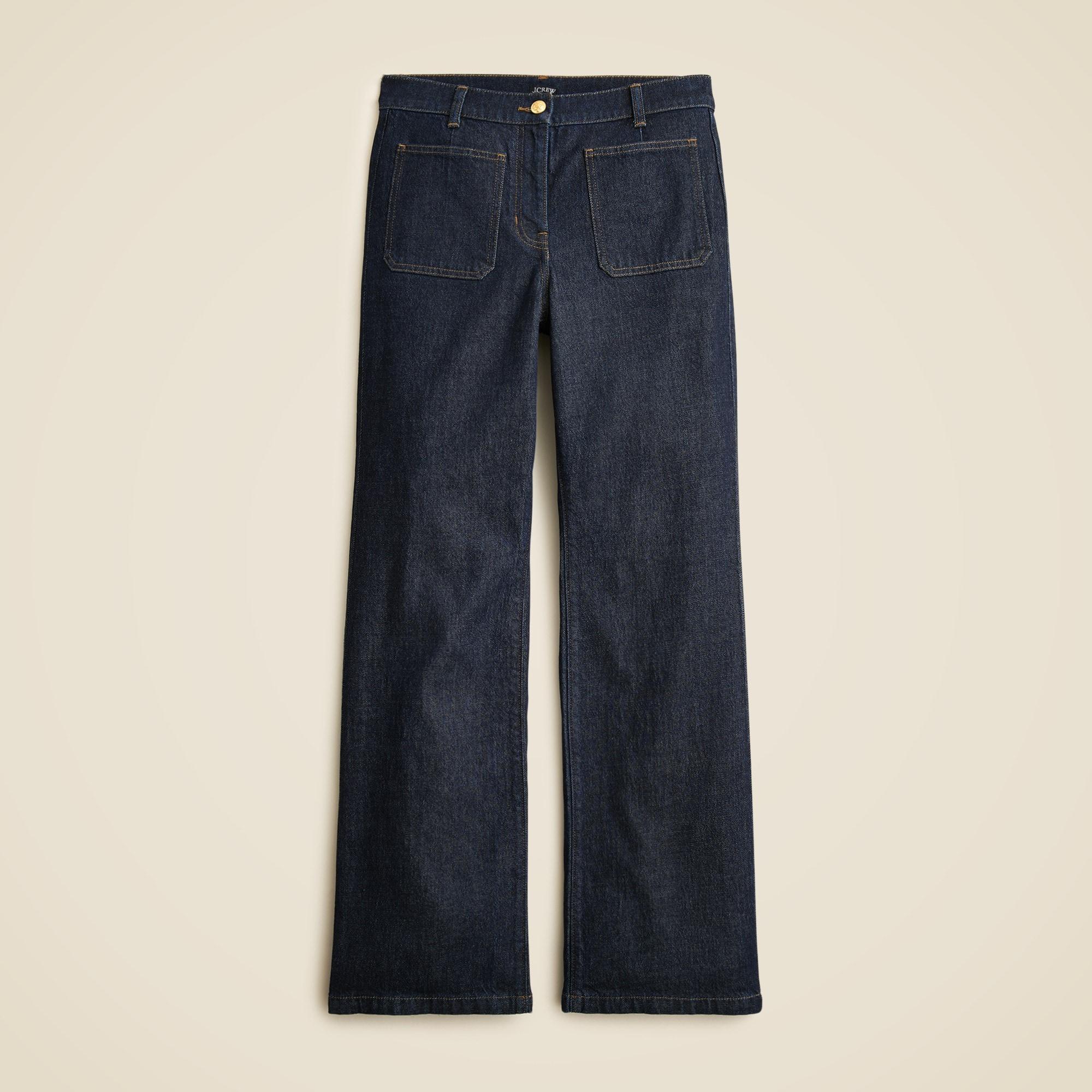 High-rise kickout jean with sailor pockets Product Image