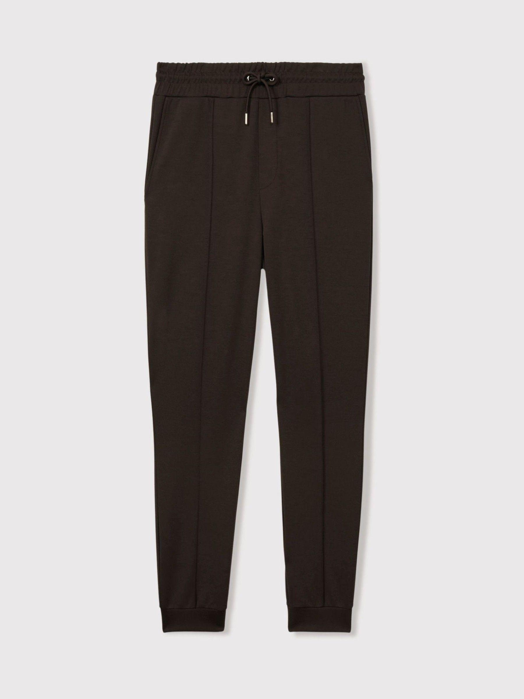 Interlock-Jersey Drawstring Joggers in Chocolate Brown Product Image