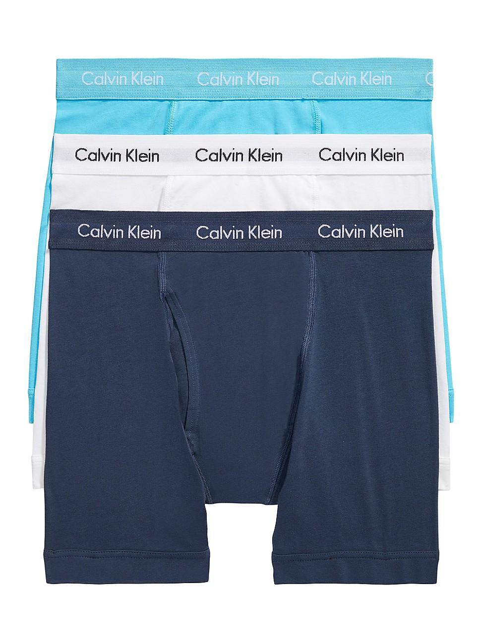 Men's Calvin Klein 3-pack Cotton Stretch Boxer Briefs, Size: Large, Black Product Image