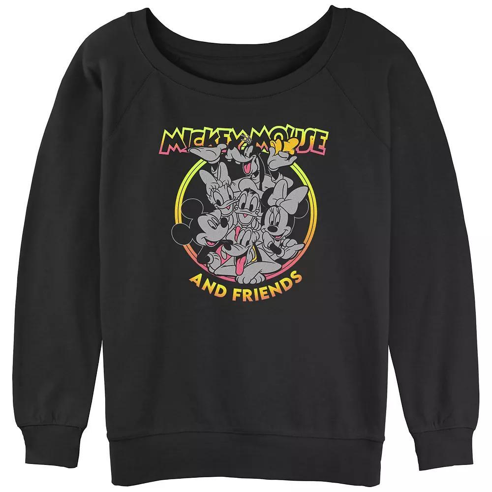 Disney's Mickey Mouse Bright Pals Juniors' Graphic Slouchy Terry, Women's, Size: XXL, Black Product Image