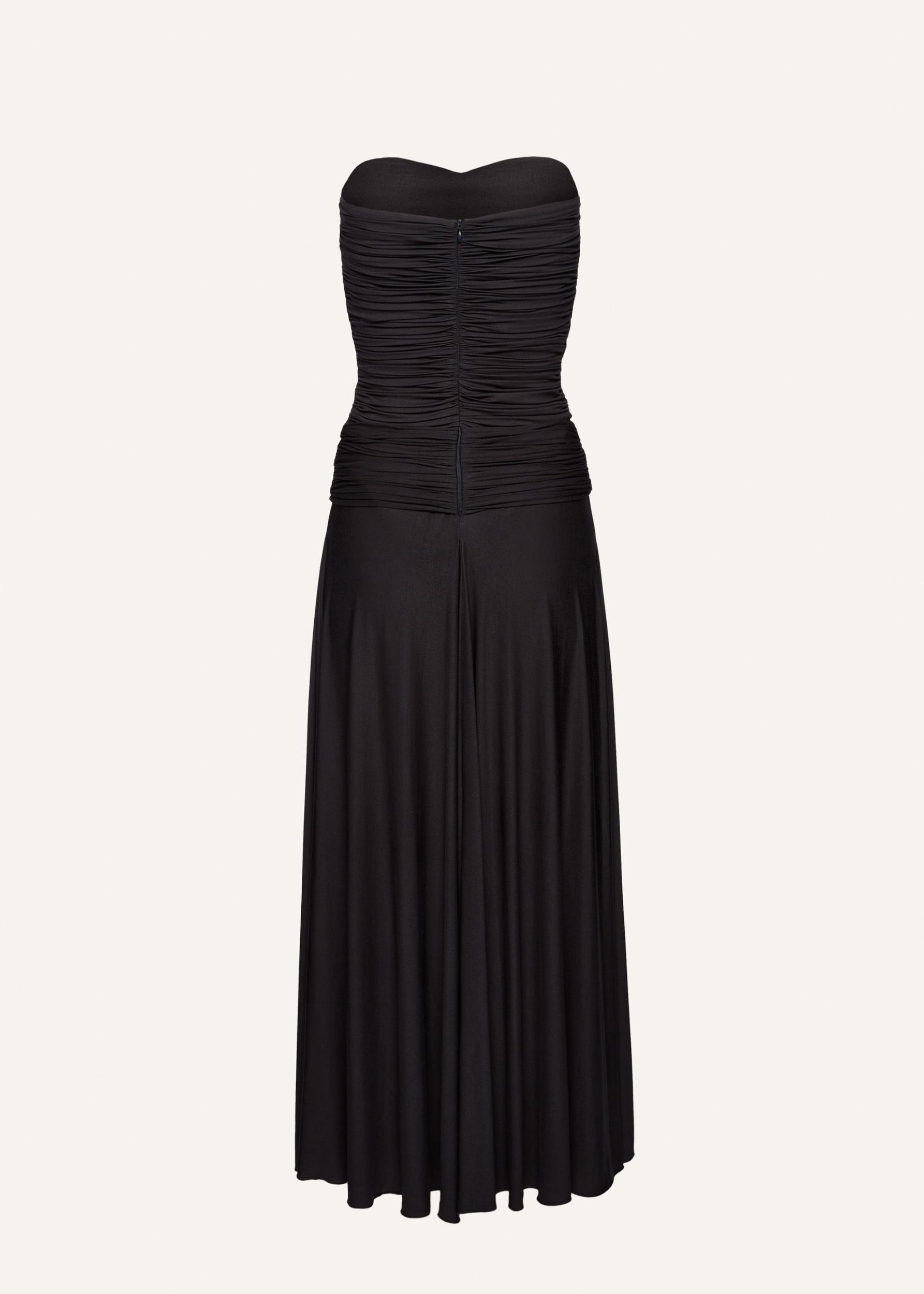 Strapless cupro midi dress in grey Product Image