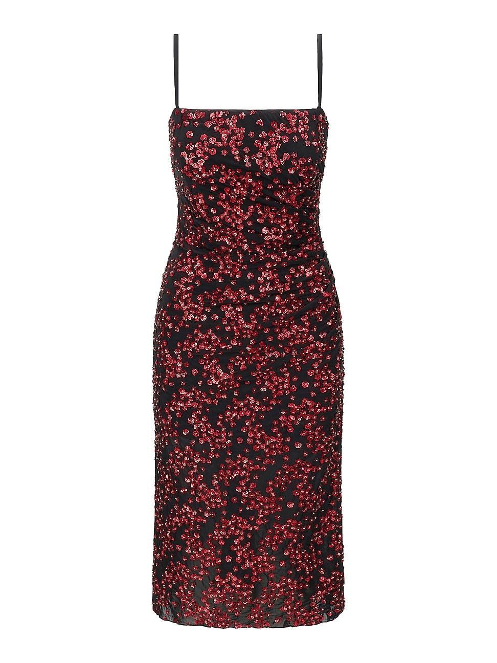 Womens Florentina Floral Sequined Midi-Dress Product Image