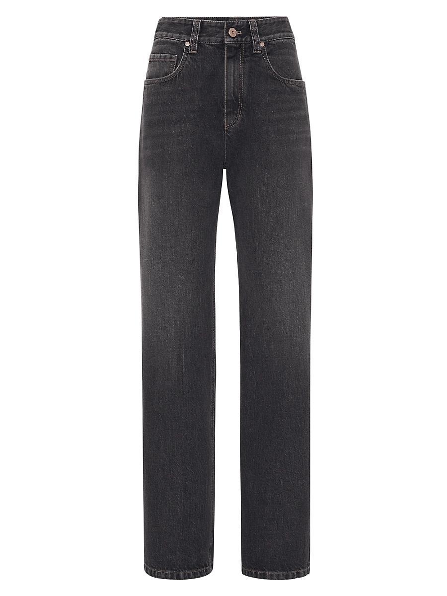Womens Authentic Denim Loose Jeans with Shiny Tab Product Image