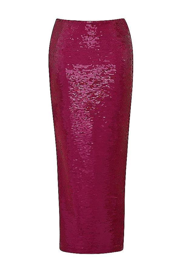 Teia  hot pink draped corset midi dress Product Image