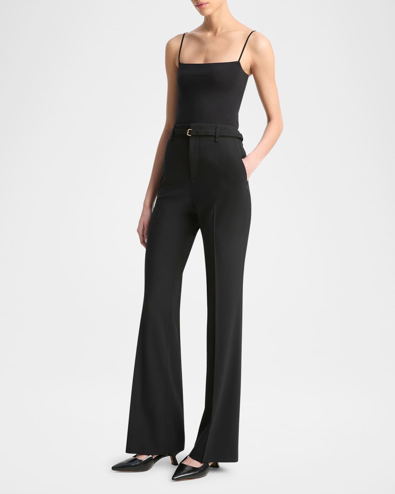 High-Rise Slim Flare Pants with Belt Product Image