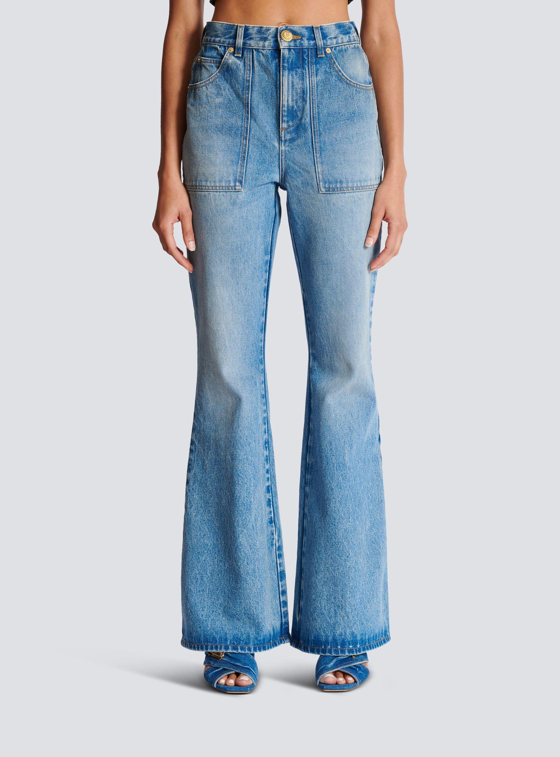 High-waisted flared denim jeans Product Image