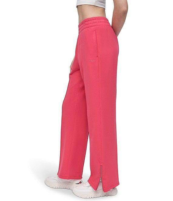 DKNY Sport by Donna Karan French Terry High-Rise Zip Hem Track Pants Product Image
