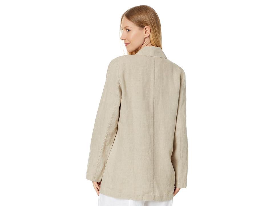 Eileen Fisher Linen Notch Collar Long Blazer Product Image
