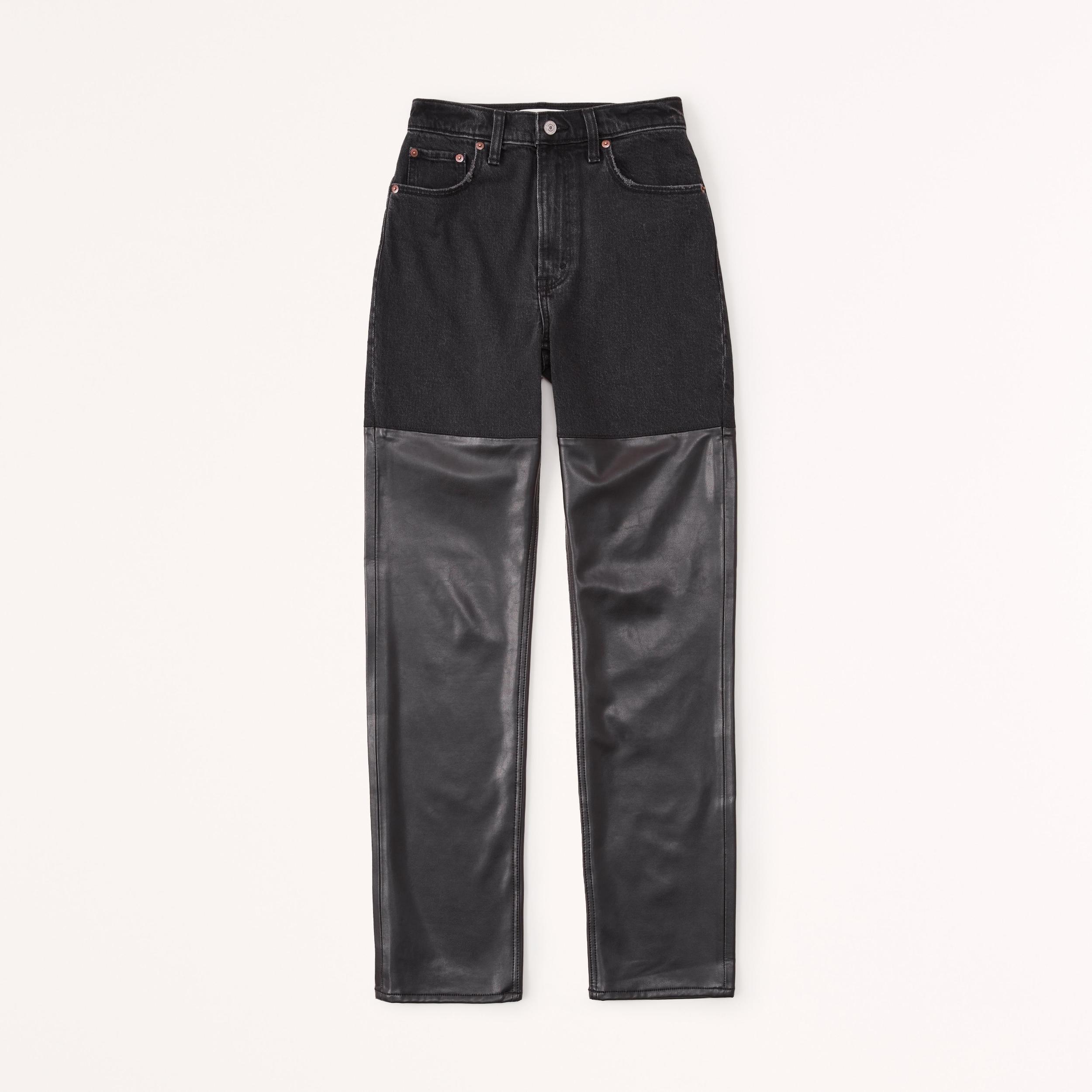 Mixed Fabric Ultra High Rise 90s Straight Jean Product Image