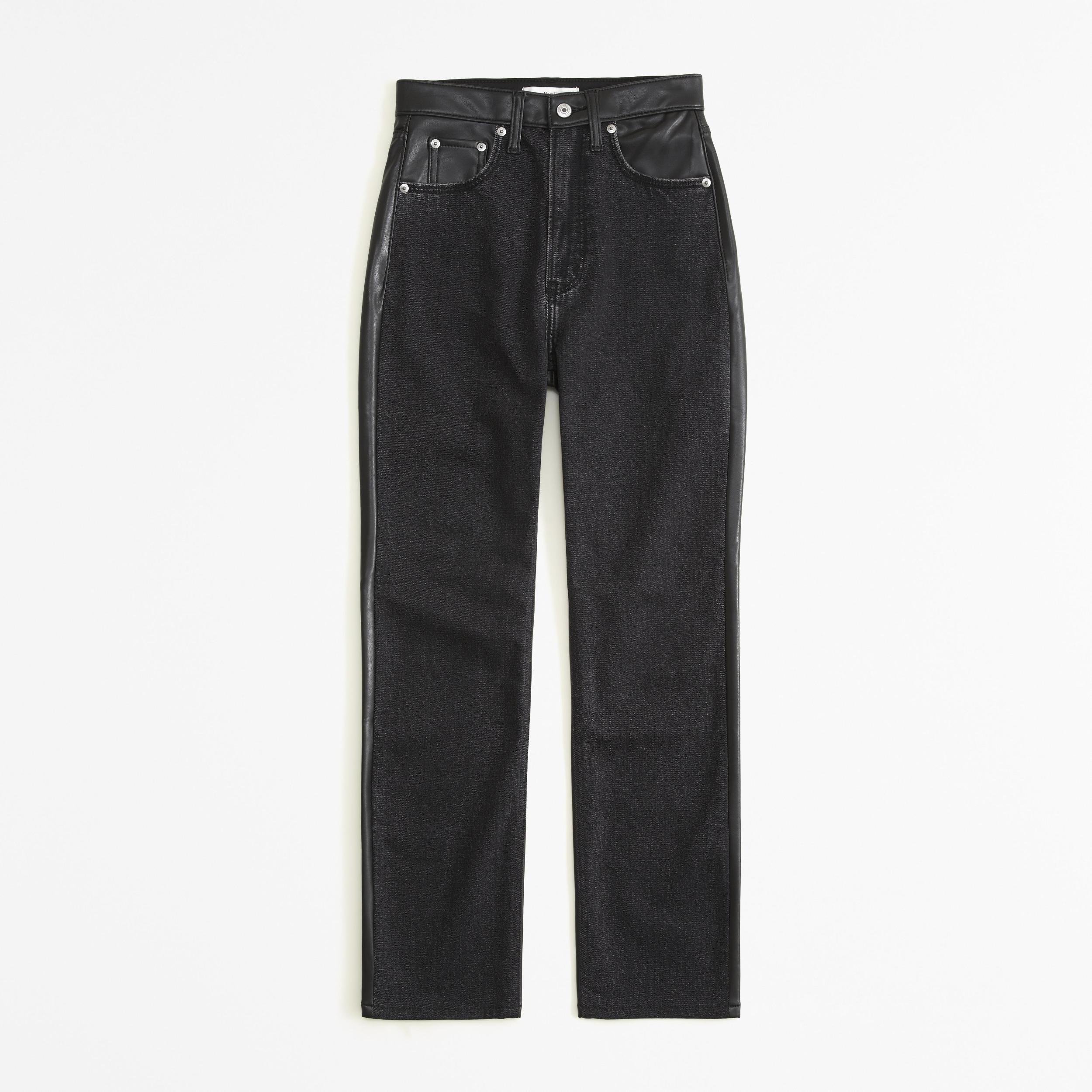 Mixed Fabric Curve Love Ultra High Rise Ankle Straight Jean Product Image