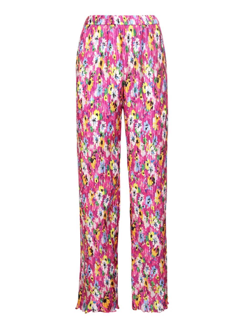 MSGM Floral-print Wide Trousers In Multicolor Product Image
