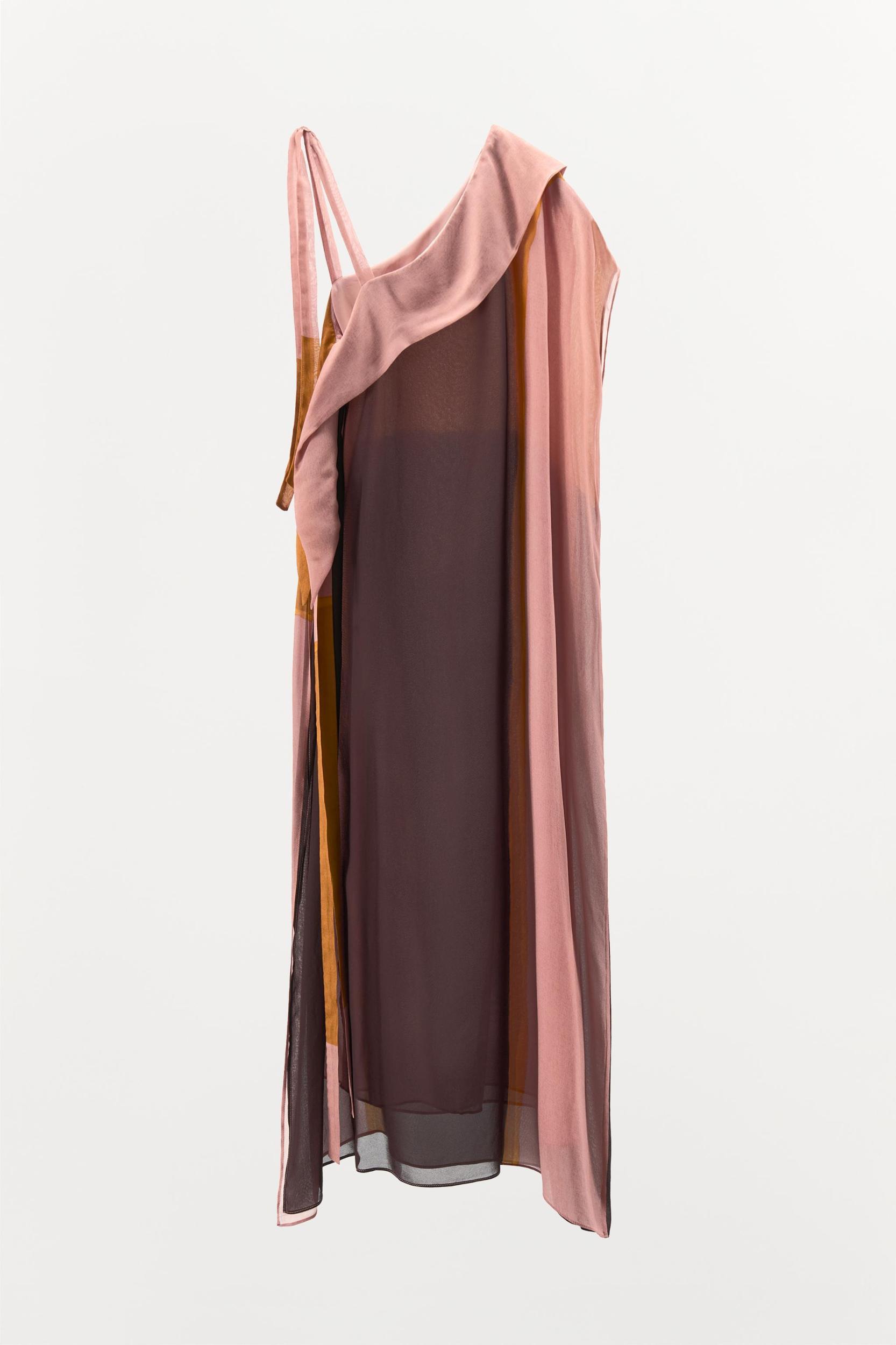 PRINTED ASYMMETRIC STRAP DRESS Product Image