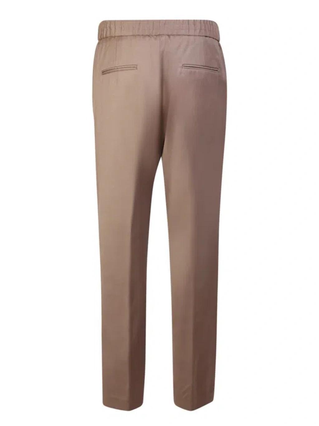 FABIANA FILIPPI Flannel Drawstring Trousers In Brown Product Image