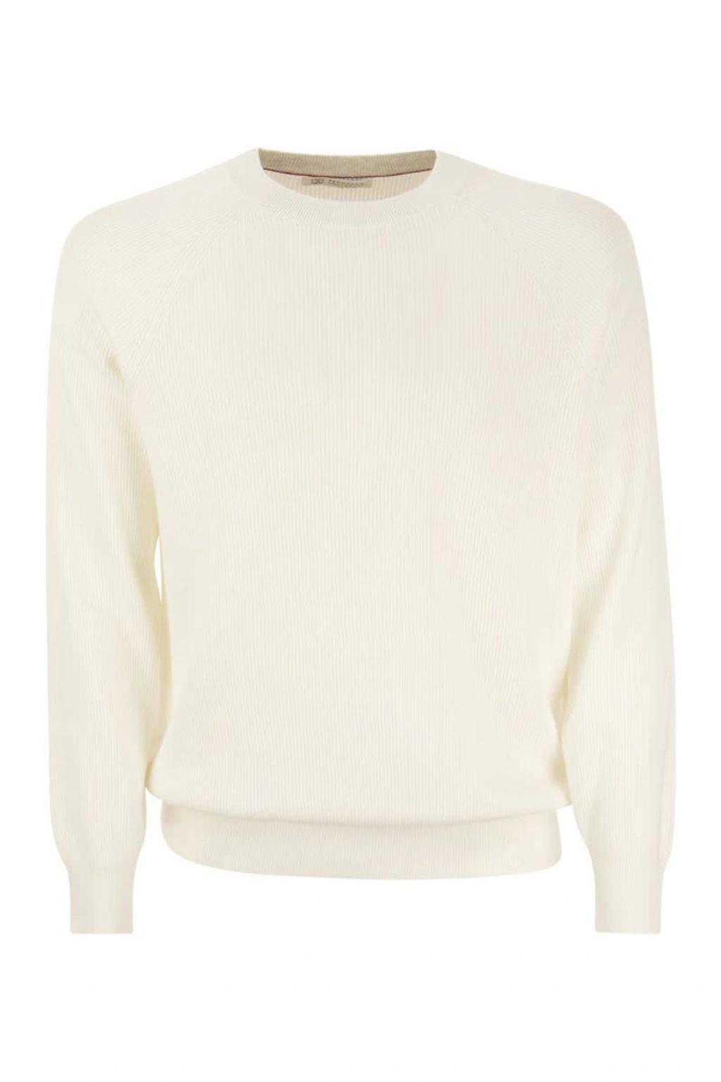 BRUNELLO CUCINELLI Cotton Sweater In Beige Product Image