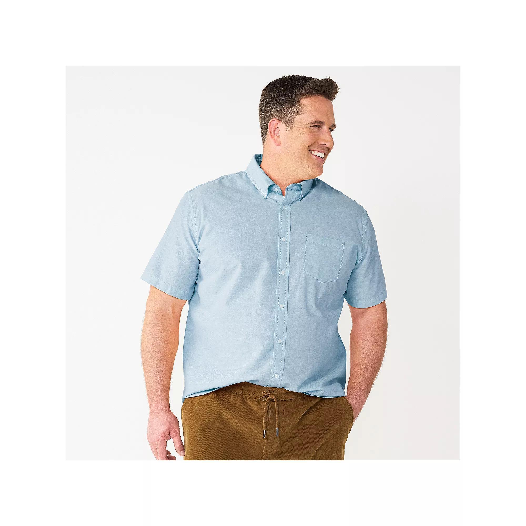 Big & Tall Sonoma Goods For Life® Short Sleeve Perfect Length Shirt, Men's, Size: 3XL Tall, Scott Blue Product Image