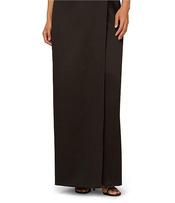 Aidan Mattox Satin Strapless Side Slit Sheath Dress Product Image