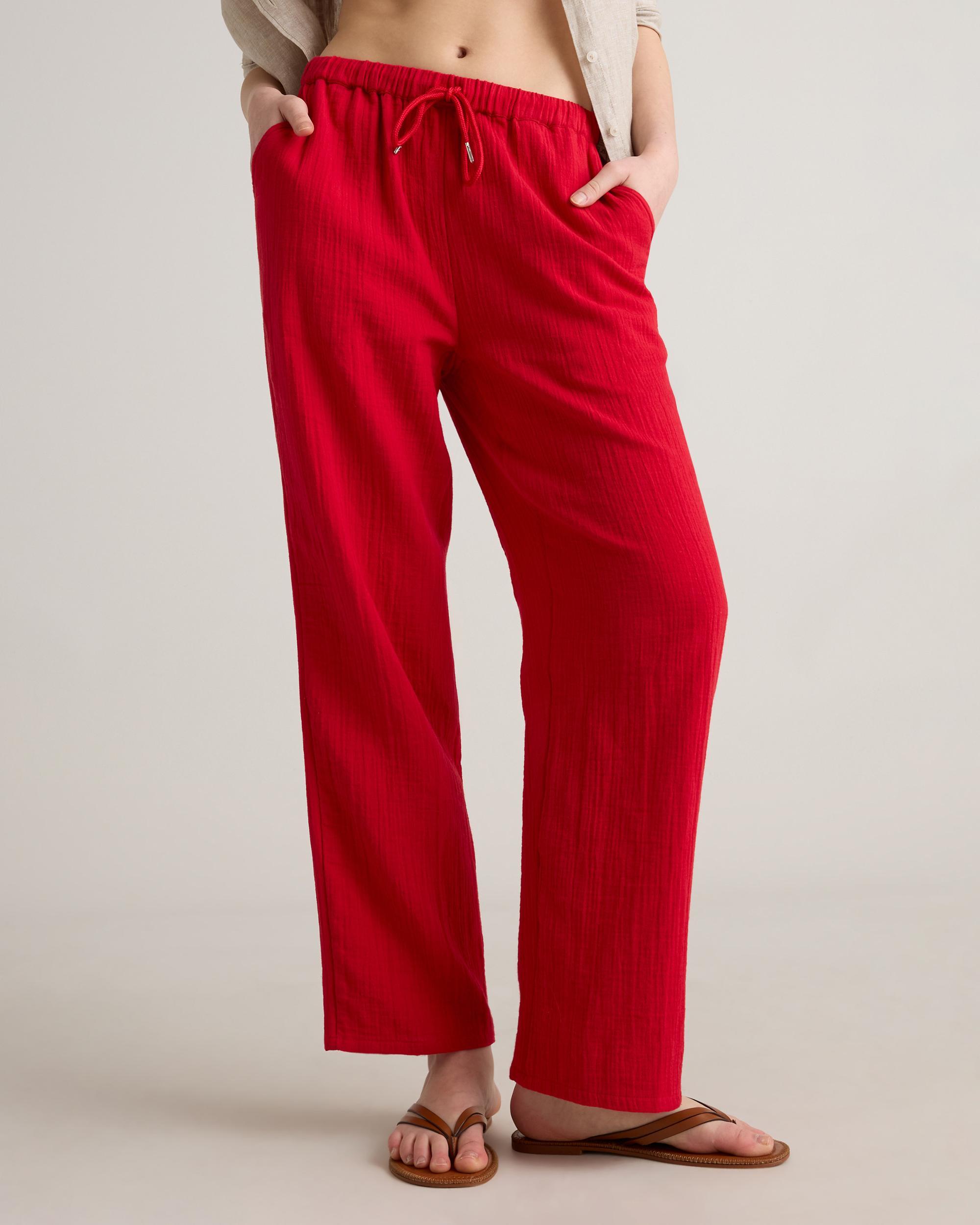 Quince | Women's Gauze Straight Leg Pants Size XS, Organic Cotton Product Image