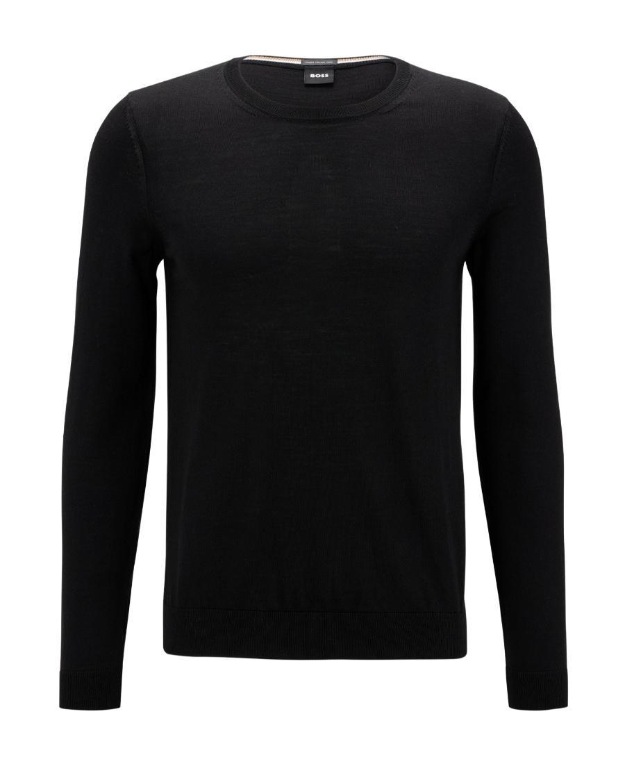 HUGO BOSS Crew Neck Pullover Sweater In Black Product Image