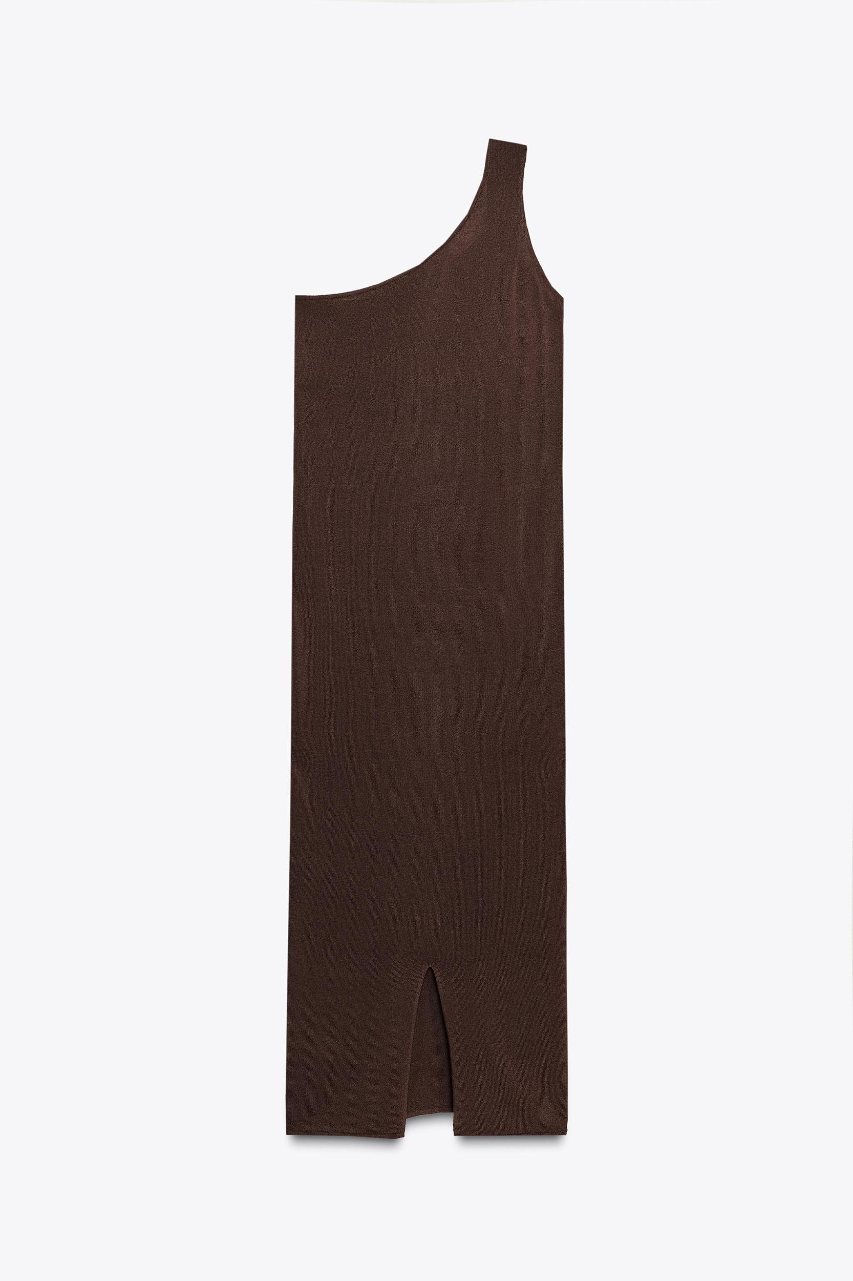 ASYMMETRIC KNIT MIDI DRESS WITH APPLIQUÉ Product Image