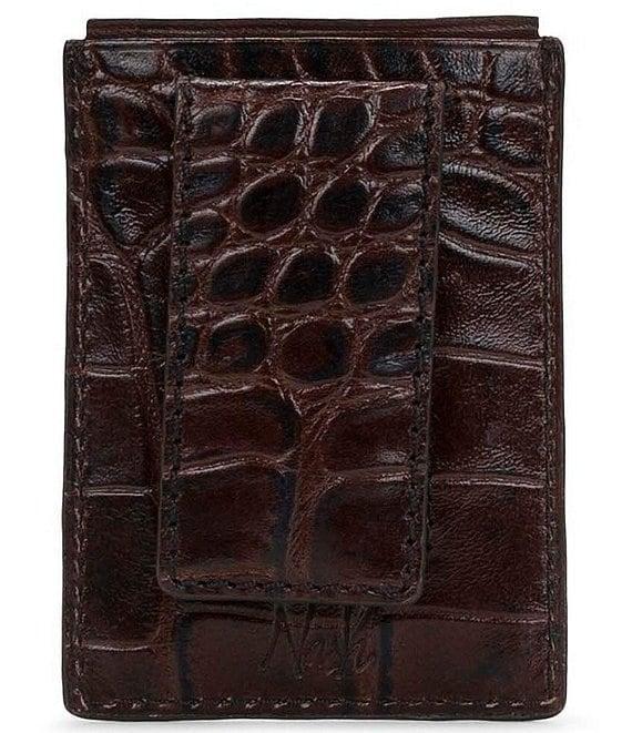 Nash Moderna Faux-Croco Full-Grain Leather Magnetic Money Clip Product Image