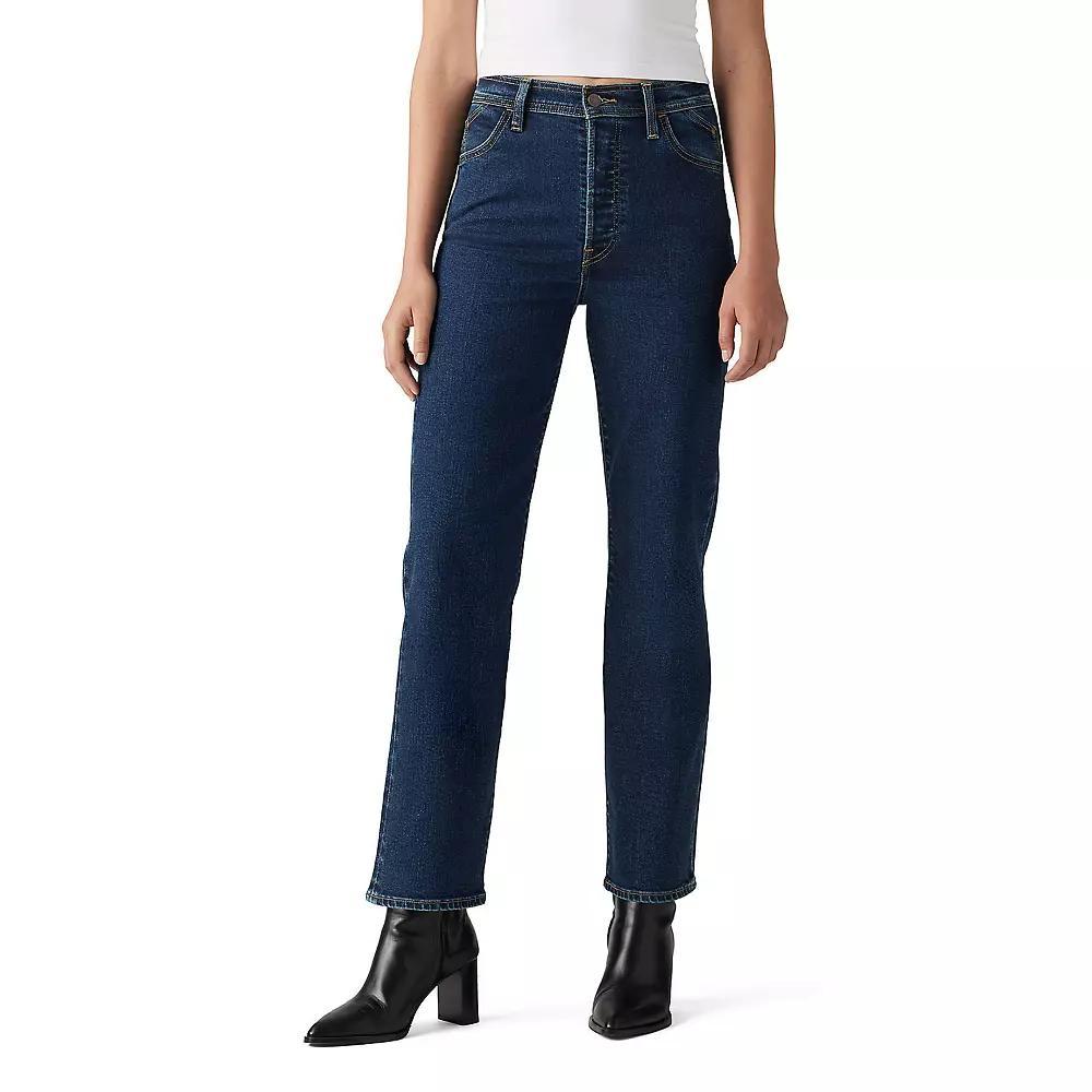 Women's Levi's® Riveted Ribcage Straight Ankle Jeans, Size: 26(US 2)Medium, Silver Lode Product Image
