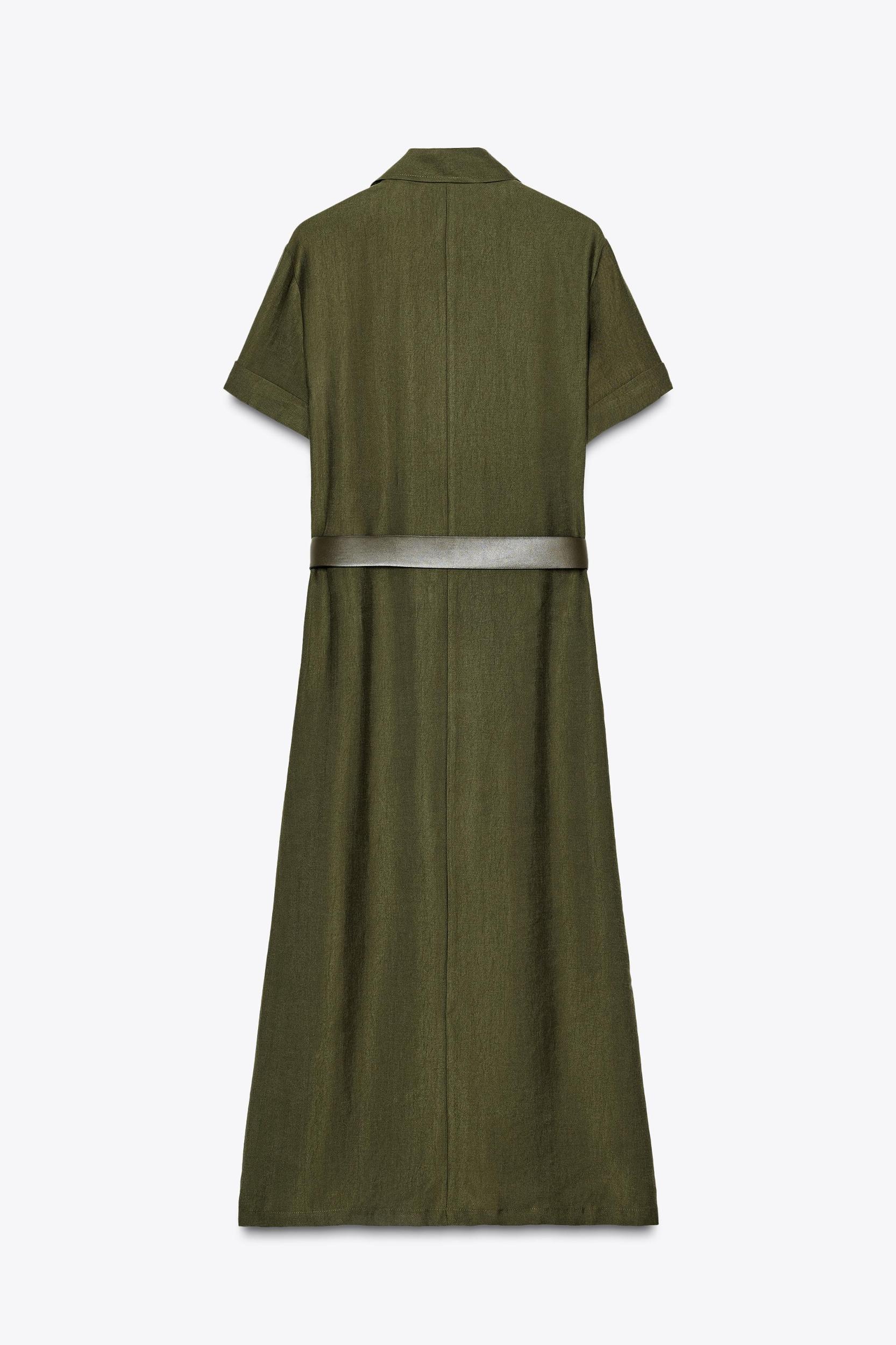 BELTED MIDI DRESS Product Image