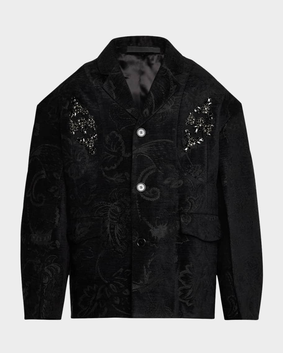 Men's Embellished Boxy Armour Tapestry Jacket Product Image