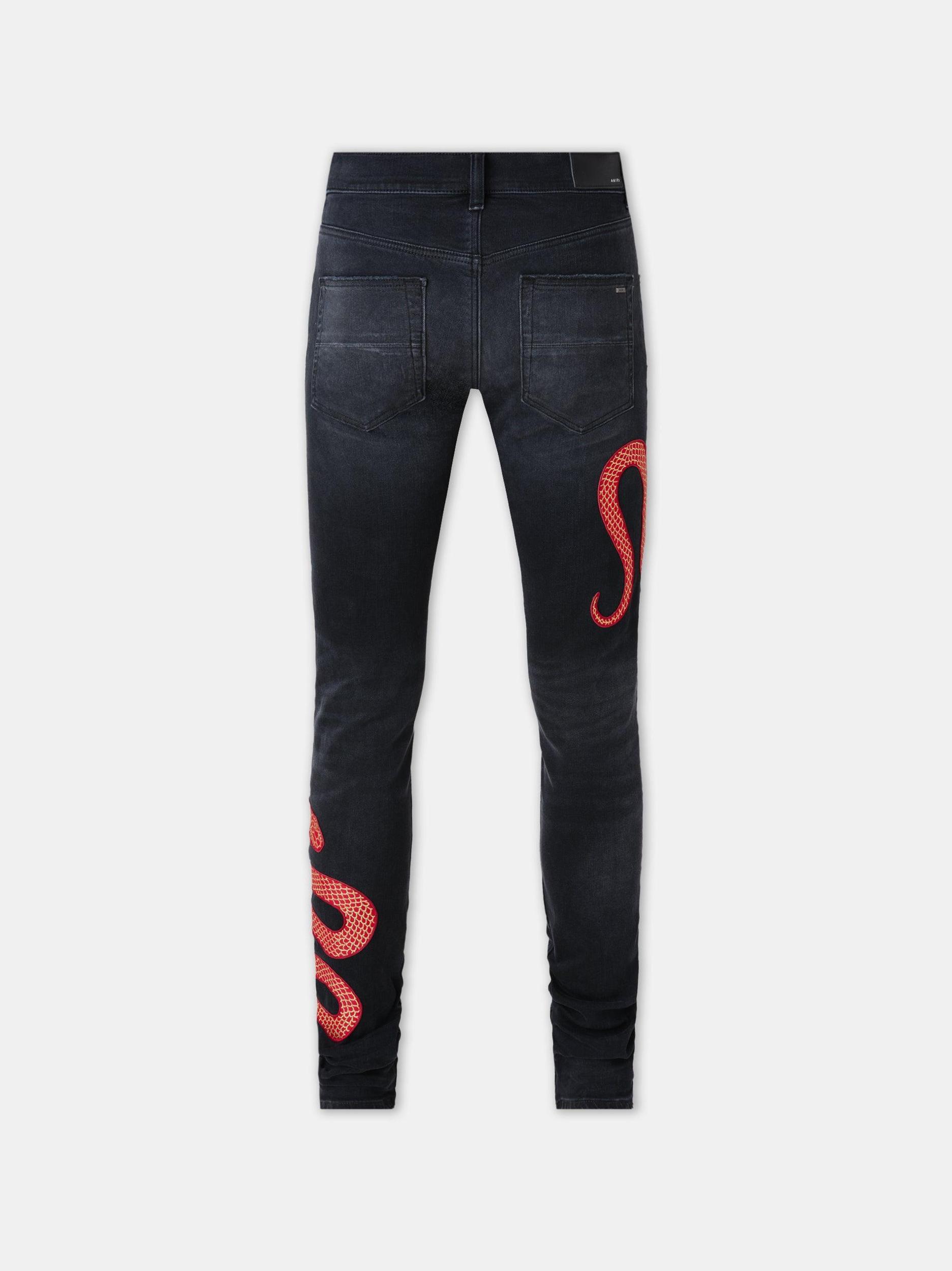 AMIRI SNAKE SKINNY JEAN - Vintage Black Male Product Image