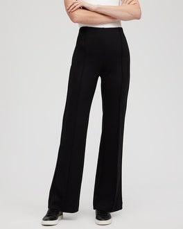 Ponte Pintuck Wide Leg Pants Product Image